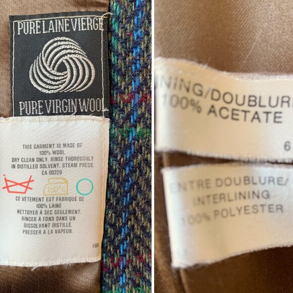 Vintage Aquascutum Trench Coat | Pure Virgin Wool Herringbone Plaid - Picture 14 of 14